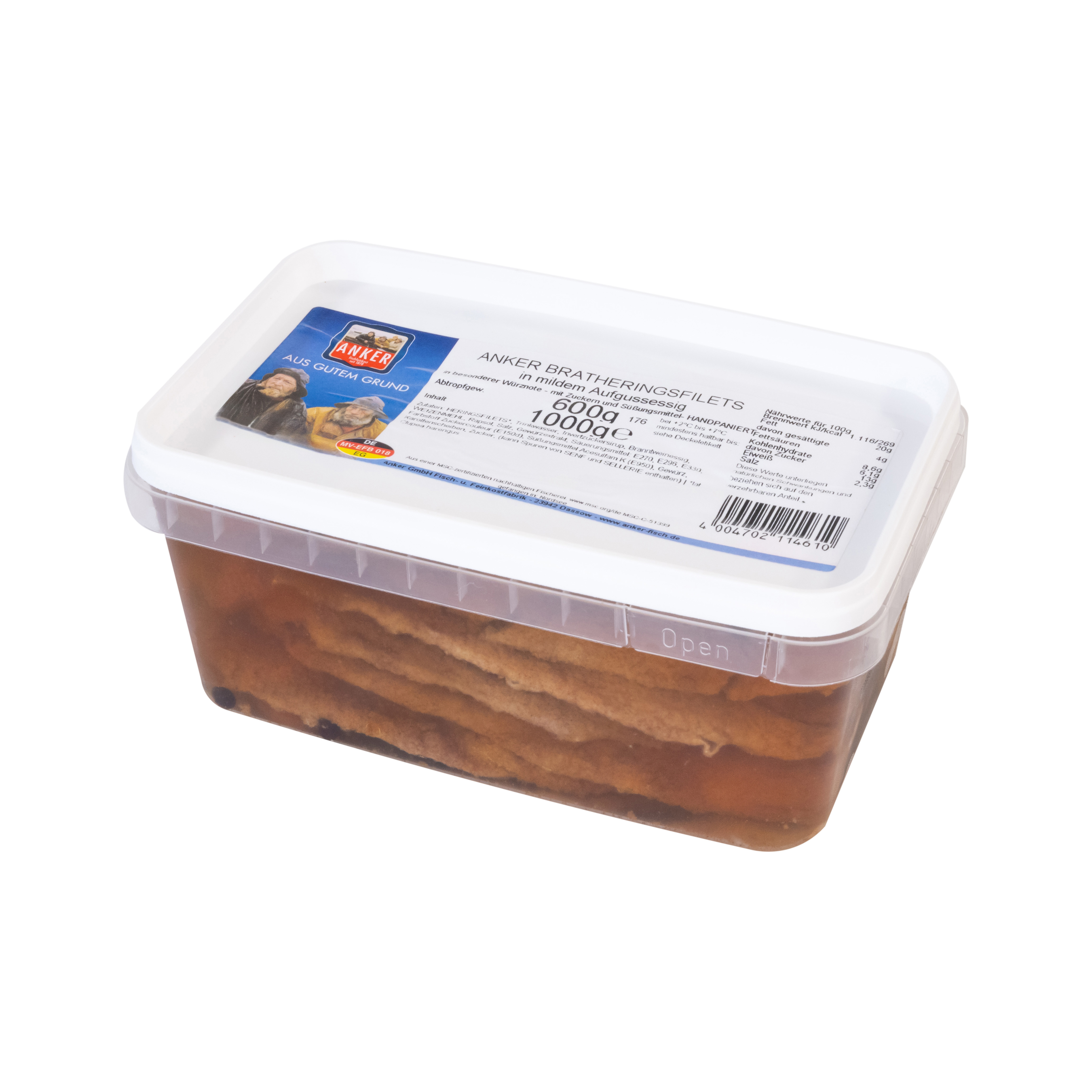 1000/600g Partyschale Braheringsfilets